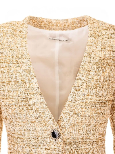 Shop Alessandra Rich Women's Gold Polyester Dress