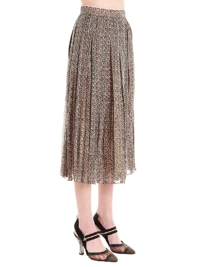 Shop Fendi Women's Brown Silk Skirt