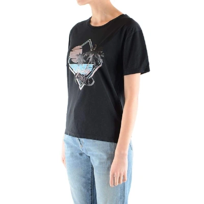 Shop Saint Laurent Women's Black Cotton T-shirt