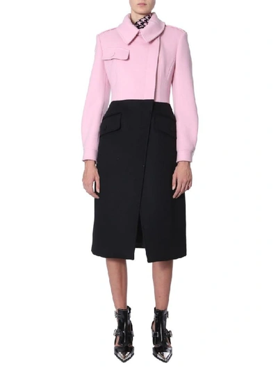 Shop Alexander Mcqueen Women's Pink Wool Coat