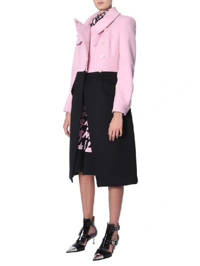 Shop Alexander Mcqueen Women's Pink Wool Coat