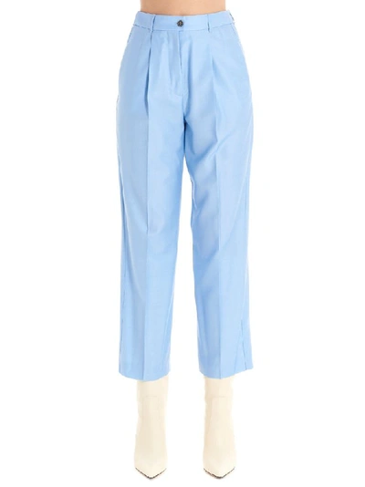 Shop Agnona Women's Light Blue Pants