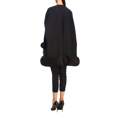 Shop Valentino Women's Black Wool Poncho