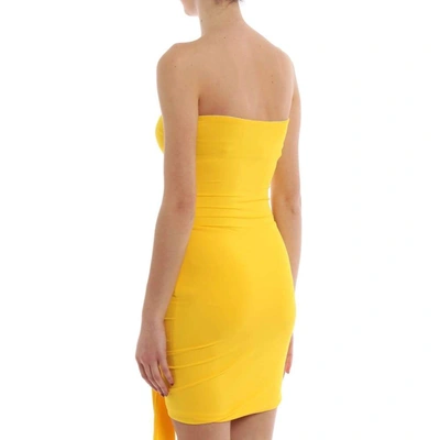 Shop Alexandre Vauthier Women's Yellow Viscose Bodysuit