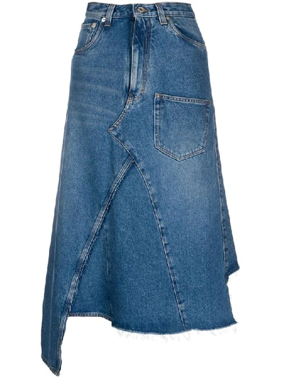 Shop Loewe Women's Blue Cotton Skirt