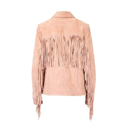 Shop Saint Laurent Women's Pink Leather Jacket