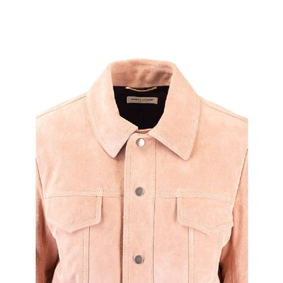 Shop Saint Laurent Women's Pink Leather Jacket