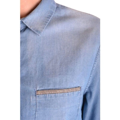 Shop Fabiana Filippi Women's Light Blue Cotton Shirt