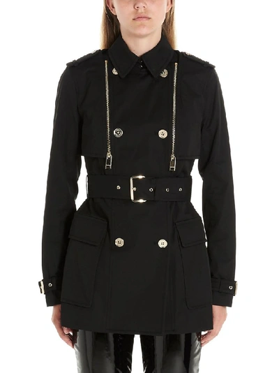 Shop Michael Kors Women's Black Cotton Trench Coat