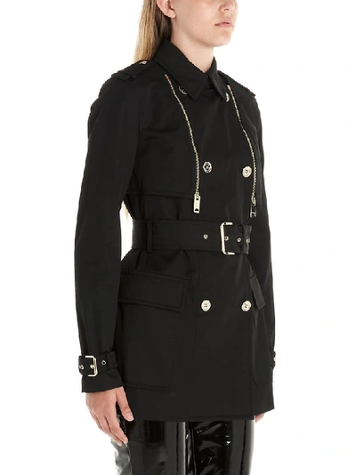 Shop Michael Kors Women's Black Cotton Trench Coat
