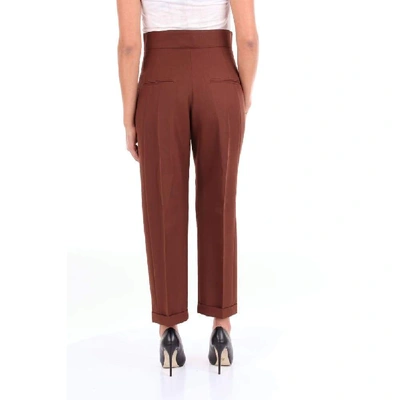 Shop Jacquemus Women's Brown Fabric Pants