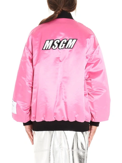 Shop Msgm Women's Pink Polyamide Outerwear Jacket