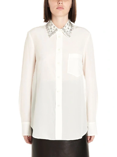 Shop Prada Women's White Silk Shirt