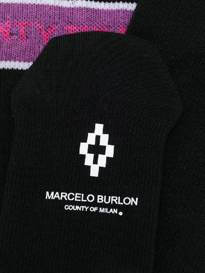 Shop Marcelo Burlon County Of Milan Marcelo Burlon Women's Black Cotton Socks