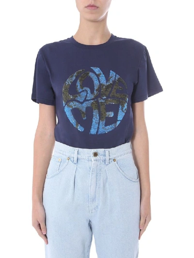 Shop Alberta Ferretti Women's Blue Cotton T-shirt