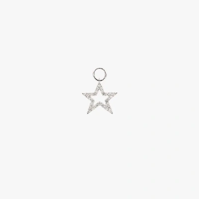 Shop Roxanne First 14k White Gold Diamond Star Charm In Silver