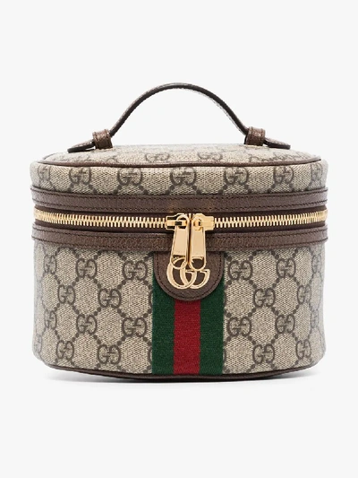 Shop Gucci Beige Ophidia Gg Supreme Cosmetic Case In Neutrals