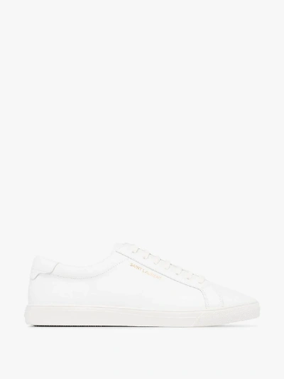 Shop Saint Laurent Andy Leather Sneakers - Women's - Calf Leather/rubber In White
