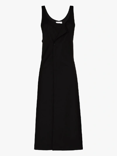 Shop Y-3 Wrap Midi Dress In Black