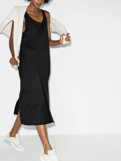 Shop Y-3 Wrap Midi Dress In Black