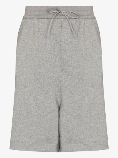 Shop Y-3 Cotton Jersey Drawstring Track Shorts In Grey