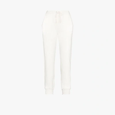 Shop Gucci Logo Cotton Track Pants In White