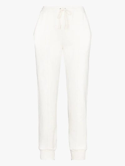 Shop Gucci Logo Cotton Track Pants In White