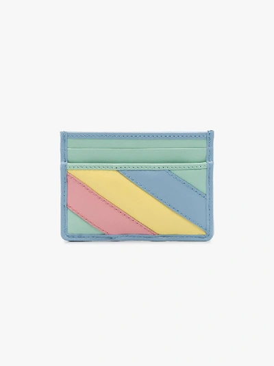 Shop Gucci Multicoloured Marmont Leather Card Holder In Yellow