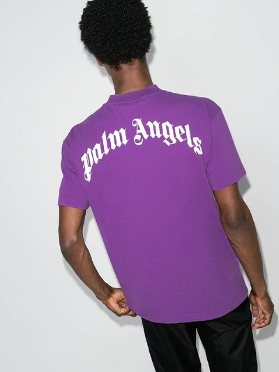 Shop Palm Angels Purple Bear Print T-shirt