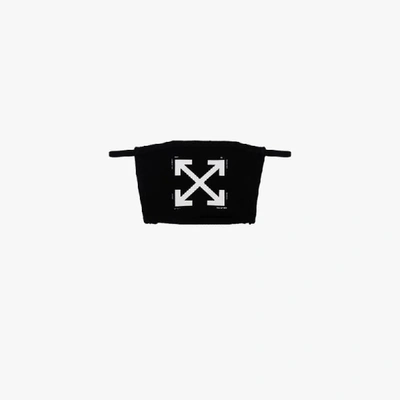 Shop Off-white Black Iconic Arrows Print Cotton Face Mask