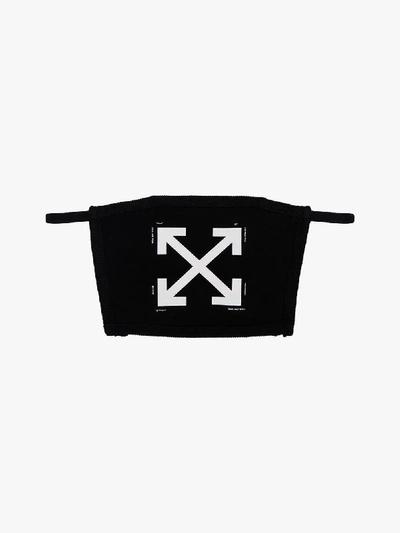 Shop Off-white Black Iconic Arrows Print Cotton Face Mask