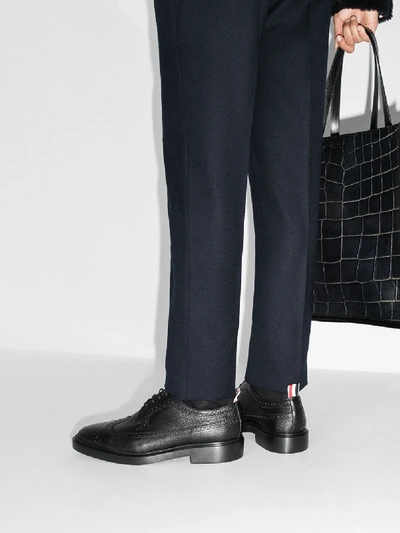 Shop Thom Browne Black Longing Leather Brogues