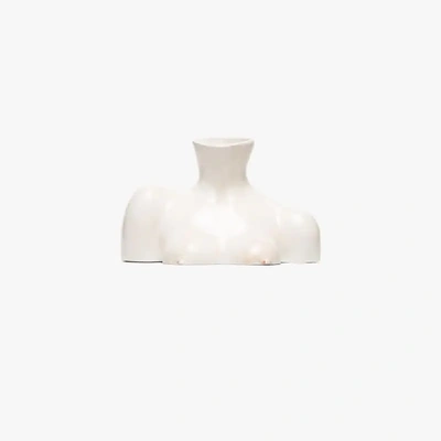 Shop Anissa Kermiche Neutral Breast Friend Earthenware Vase In Neutrals