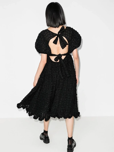 Shop Cecilie Bahnsen Maya Puff Sleeve Midi Dress In Black