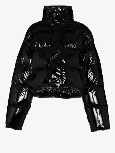 Shop Balenciaga Uniform Glossy Puffer Jacket In Black