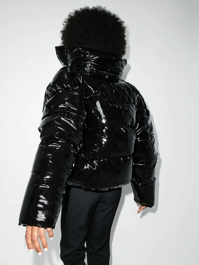Shop Balenciaga Uniform Glossy Puffer Jacket In Black