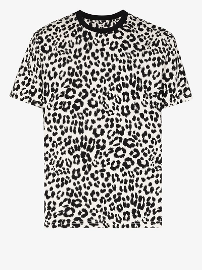 Shop Kenzo Leopard Print Cotton T-shirt In White