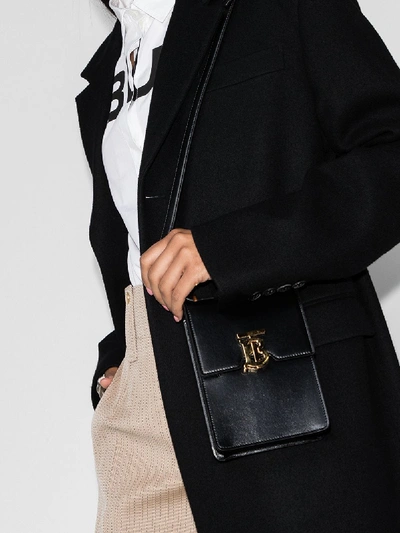 Shop Burberry Black Valencia Leather Cross Body Bag