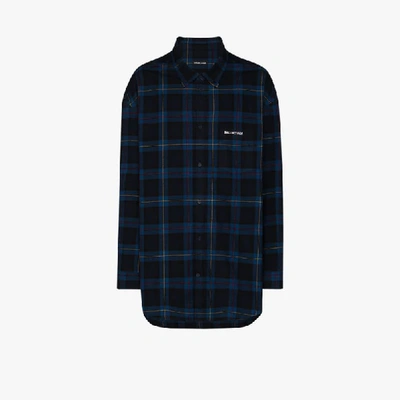 BALENCIAGA OVERSIZED CHECKED COTTON SHIRT 625548TIM1915471129