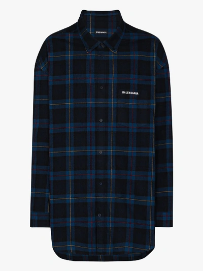 BALENCIAGA OVERSIZED CHECKED COTTON SHIRT 625548TIM1915471129