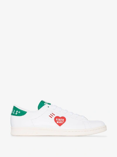 Shop Adidas Originals X Human Made White And Green Stan Smith Sneakers