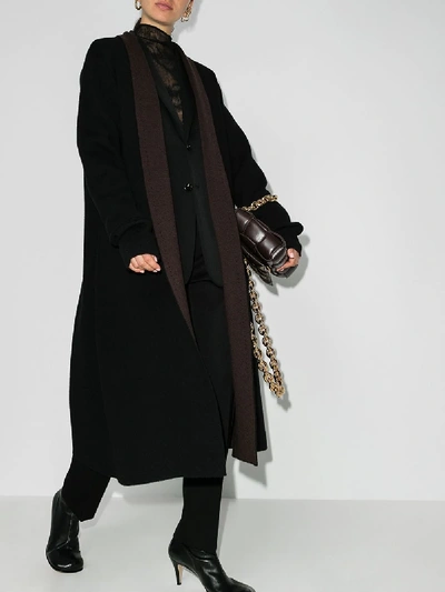 Shop Jil Sander Black Jersey Knit Long Cardigan