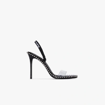 Shop Alexander Wang Black Nova 105 Slingback Leather Sandals