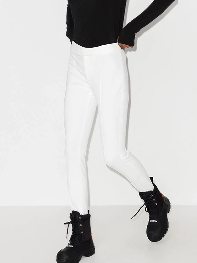 Shop Moncler Fitted Stirrup Ski Trousers In White