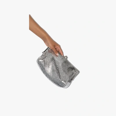 Shop Paco Rabanne Silver Tone Pixel Clutch Bag