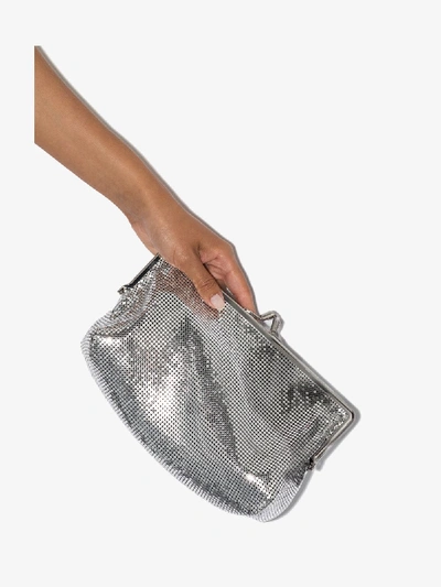 Shop Paco Rabanne Silver Tone Pixel Clutch Bag