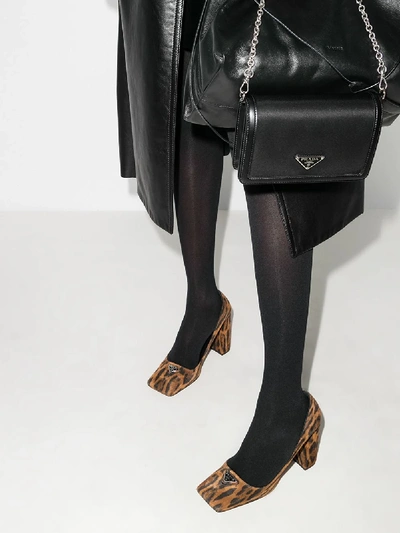 Shop Prada 95 Leopard Print Suede Pumps - Women's - Leather/suede In Brown