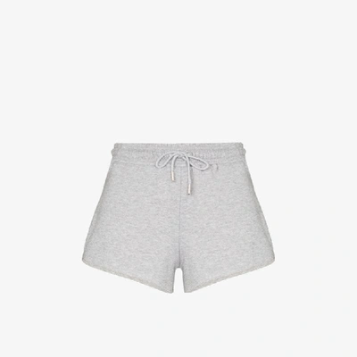 Shop Ninety Percent Drawstring Organic Cotton Running Shorts In Grey