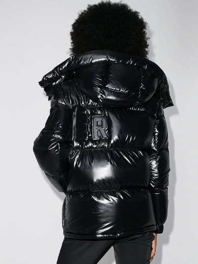 Shop Moncler Guernic Logo Puffer Jacket In Black