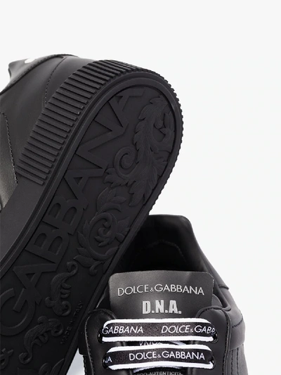 Shop Dolce & Gabbana Black Miami Leather Sneakers